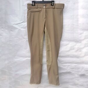 Tuff rider // tan ribbed stretch and suede leather riding pants size 32 z26